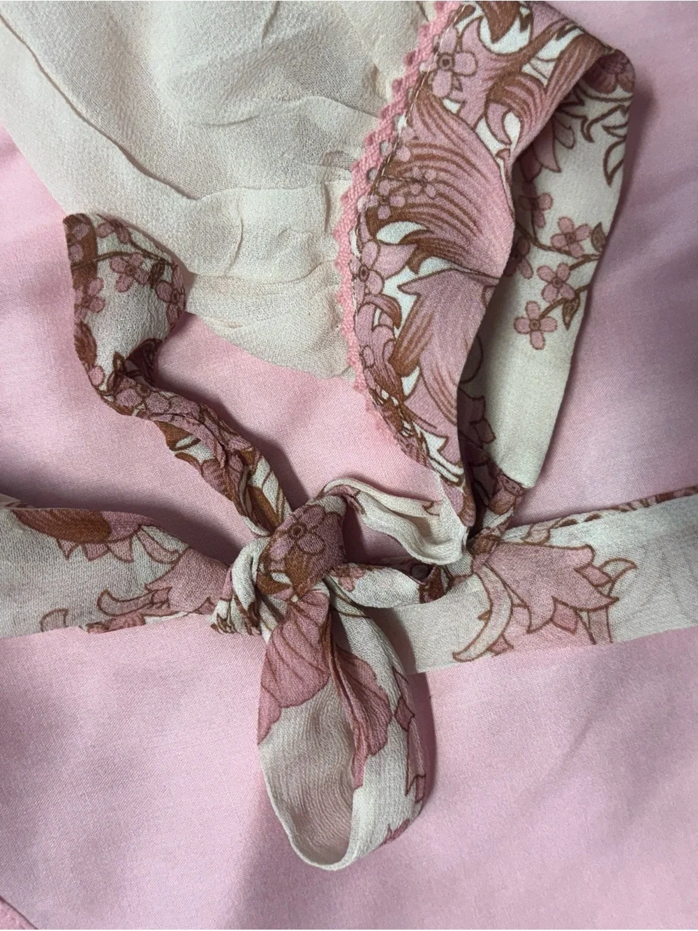 Anthropologie Forever That Girl Silk floral blouse with bow sleeves and camisole - Picture 13 of 13
